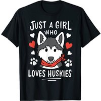 Juste une fille qui aime les Huskies T-shirt pour hommes — T-shirts pour hommes