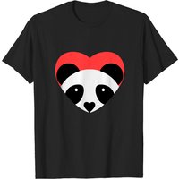 T-shirt I Heart Pandas pour hommes en noir — T-shirts pour hommes