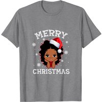 Merry Christmas Santa African American T-Shirt for Men — Mens T Shirts