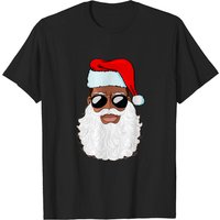 Santa Claus Black Xmas Afro T-Shirt for Men — Mens T Shirts