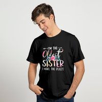 T-Shirts Sister Je Suis L'Aîné Je Fais Les Règles Pour Hommes — T-shirts pour hommes