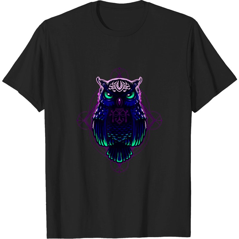 T-shirt Angry Owl pour hommes en noir — T-shirts pour hommes