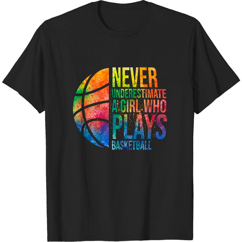 Basketball T-Shirt Hoops for Men - Never Underestimate A Girl Who Plays — Mens T Shirts