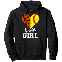 Basketball Hoodie Ball Girl Heart Pullover for Unisex