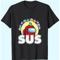 T-shirts Among Us Sus pour hommes - Noir