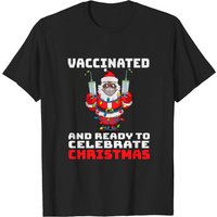 T-shirt de Noël du Père Noël afro-américain vacciné pour hommes — T-shirts pour hommes
