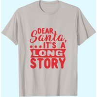 T-shirt pour hommes Dear Santa It's A Long Story Design Rouge — T-shirts pour hommes