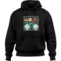Hoodie de Noël avec Santa Drummer Afro-Américain — Sweats à capuche pour hommes