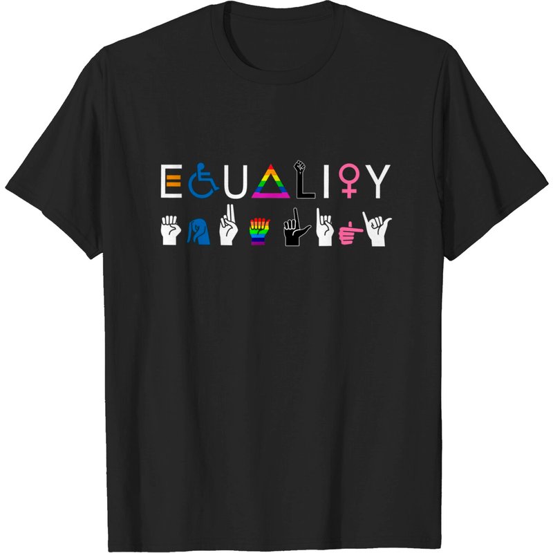 Equality Sign Language T-shirt for Men — Mens T Shirts