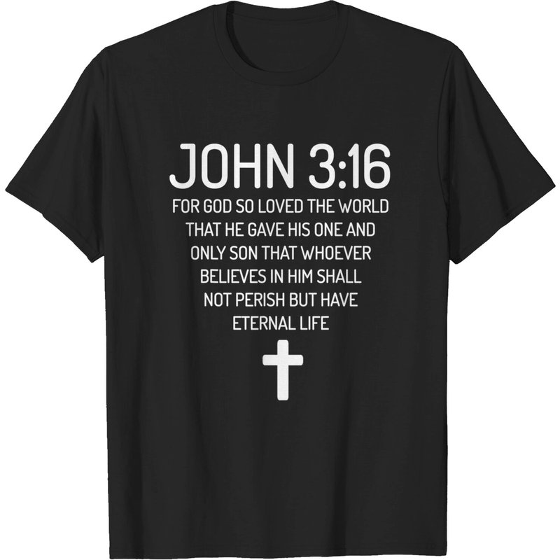 T-shirt Critical Quotes Jean 3:16 Verset Biblique pour Hommes — T-shirts pour hommes