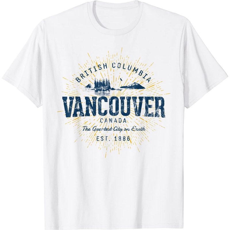Canada Vacation Vintage Vancouver T-Shirt for Men — Mens T Shirts
