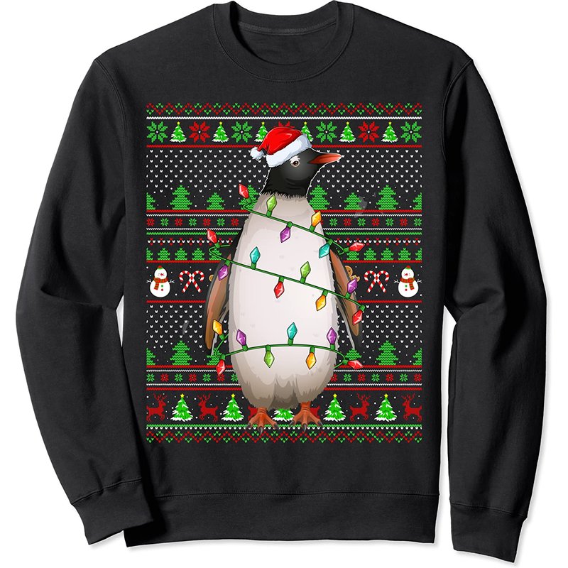Sweatshirt de Noël Moche pour Famille Amoureuse des Pingouins — Sweats à capuche pour hommes