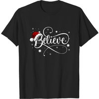 T-shirt de Noël Believe Santa Claus pour hommes