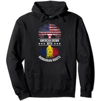 Hoodie Racines Roumaines pour Hommes avec Design Drapeau USA et Roumanie — Sweats à capuche pour hommes