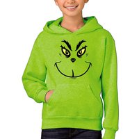 Hoodie Grinch Face pour Unisexe en Vert Militaire — Sweats à capuche pour hommes