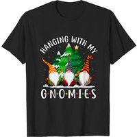 Hanging With My Gnomies T-shirt de Noël avec Gnome Amis