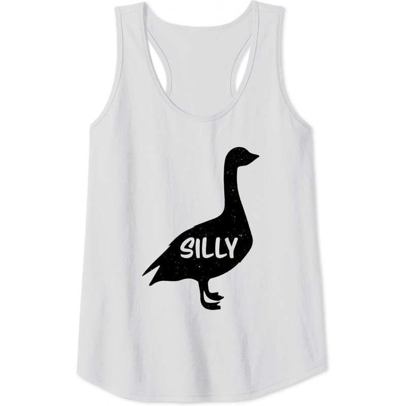 Cartoon Goose Tank Top for Men in Dark Grey — Mens T Shirts