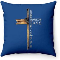John 3:16 Christian Cross Bible Throw Pillow