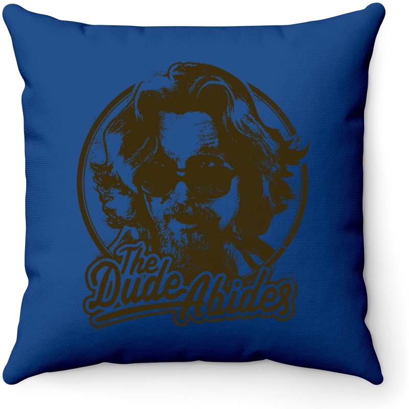 Big Lebowski The Dude Abides Negative Head Shot Portrait Pillow