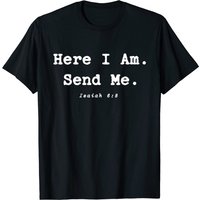 T-shirt pour hommes « Here I Am Send Me » avec verset biblique chrétien — T-shirts pour hommes