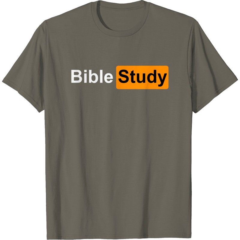 Bible Study Hub Logo Funny Sarcastic Adult Humor T-Shirt for Men — Mens T Shirts