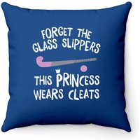 Princess Wears Cleats Field Hockey Throw Pillow — Decorative Cushions