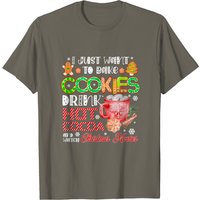 Je Veux Juste Faire Des Biscuits Boire Du Chocolat Chaud Regarder Noël T-Shirt — T-shirts pour hommes