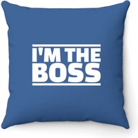 Housse de coussin I'm The Boss en bleu royal