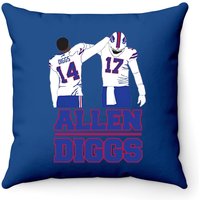 Coussin décoratif Stefon Diggs Josh Allen Back Pat pour fans de football — Coussins décoratifs