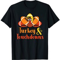 T-shirt Thanksgiving Dinde Et Touchdowns Pour Hommes