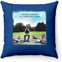George Harrison Throw Pillow Cover in Royal Blue