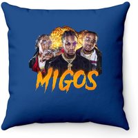 Migos Culture Throw Pillow Cover - Royal Blue