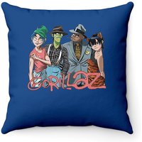 Gorillaz Merch Poster Throw Pillow Cover - Royal Blue