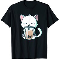 T-shirt Boba Cat Drinking Boba Kitten pour hommes - Noir — T-shirts pour hommes