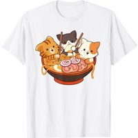 T-shirt Cadeau Ramen Noodles avec Chats Kawaii pour Hommes — T-shirts pour hommes