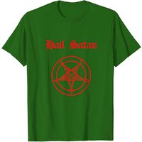 T-Shirt Saitan Hail Satan pour hommes en noir