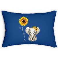 You Are My Sunshine Hippie Sunflower Elephant Lumbar Pillow — Decorative Cushions