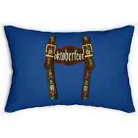 Lederhosen Suspenders Oktoberfest Bavarian Munich Beer Lumbar Pillow — Decorative Cushions
