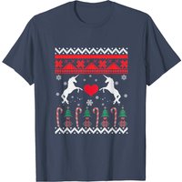T-shirt pour hommes avec motif de pull de Noël moche licorne — T-shirts pour hommes