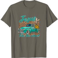 T-shirt pour hommes avec citations inspirantes Jesus Take The Wheel — T-shirts pour hommes
