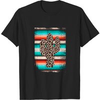 Funny Leopard Cactus Print Turquoise T-Shirt for Men