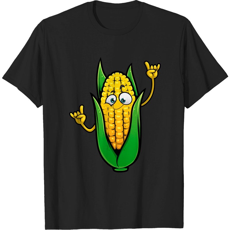 T-shirt Cartoon Corn pour hommes avec design drôle de maïs en épi — T-shirts pour hommes