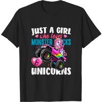 Juste une fille qui aime les camions monstres et les licornes T-shirt pour hommes