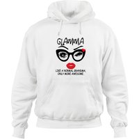 Glamma Comme Une Grand-Mère Normale Sweat à Capuche avec Visage de Lunettes