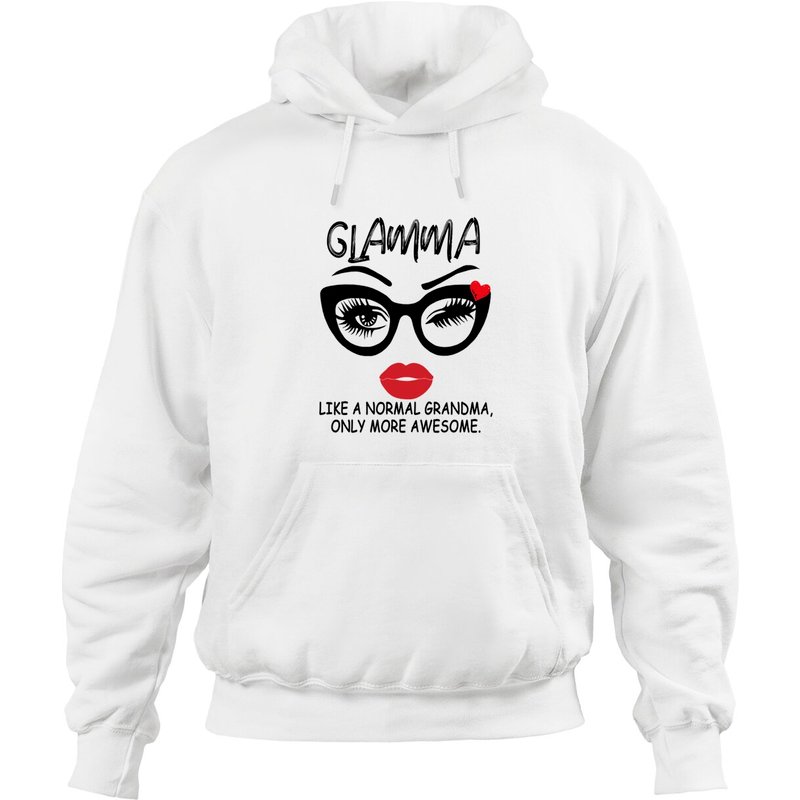 Glamma Comme Une Grand-Mère Normale Sweat à Capuche avec Visage de Lunettes — Sweats à capuche pour hommes