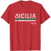 T-shirt noir en italien Vintage Sicilia Italie pour hommes
