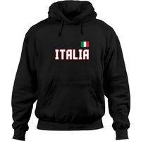 Hoodie Premium National Italia pour hommes Threadrock en noir — Sweats à capuche pour hommes