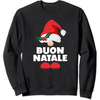 Sweatshirt Noir Italien Buon Natale Gnome Joyeux Noël