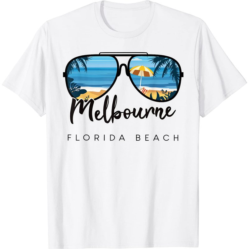 T-shirt Palm Tree Types Florida avec design de Melbourne Beach — T-shirts pour hommes
