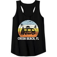 Cocoa Beach FL Vintage Sunset Surf Tank Top for Men